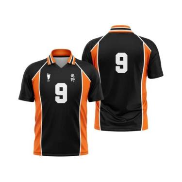 Imagem de Uniforme De Haikyuu Karasuno High Em Laranja E Preto  Uniforme De Vole