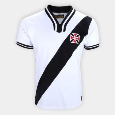 Imagem de Camisa Vasco Athleta Retrô 1974 Masculina, Branco, EGG