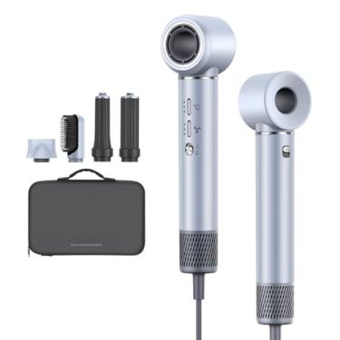 Imagem de GOKOCO Secador De Cabelo Com Escova Magnética Multifuncional 5 Em 1 De Alta Velocidade Alisamento E Ondulação De Ar Quen (Prata-S1 PRO-127V)