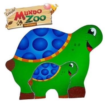 Imagem de Quebra Cabeça Mini Mundo Zoo Tartaruga Brinquedo em Mdf