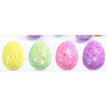 Imagem de 60 peças de mini artesanato em miniatura de resina de Páscoa, bonecos de ovo de coelho para encher vasos, pingentes de geleca DIY, acessórios de jardim de fadas, enfeites de bolo de animais fofos