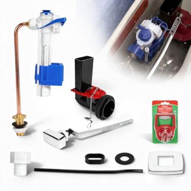 Imagem de Dilomber Kit de substituição para vaso sanitário e reserva: válvula de descarga, kit de serviço de válvula de enchimento, alavanca de tanque de vaso sanitário de montagem lateral, entrada G3/4 com