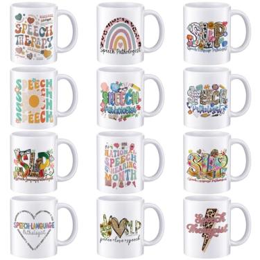 Imagem de Didaey 12 peças National Speech-language Pathologist Day Thank You Gifts 320 ml canecas de cerâmica canecas de café a granel para chá leite latte chocolate quente patologista feliz dia SLP suprimentos