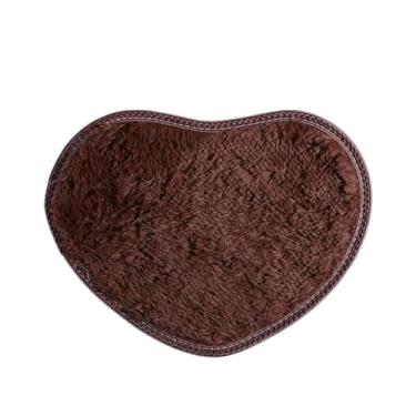 Imagem de 1 peça antiderrapante super macia de espuma absorvente de fibra fina, banheiro, chuveiro, coração, tapete de banho, tapete antiderrapante (café)