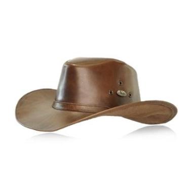 Imagem de 1652KP-Chapéu Unissex Estilo Americano em Couro Legítimo Linha Indiana Cor:;Tamanho:M-Unissex