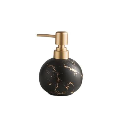 Imagem de Dispensadores de sabonete, 300 ml, bola de cerâmica, dispensador de sabão com bomba de gel de banho para cozinha, banheiro (preto)