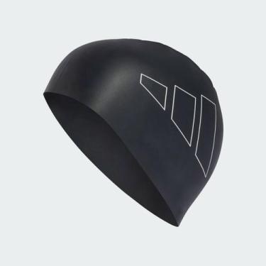 Imagem de Touca de Natação Adidas Adult Logo Cap Preta e Branca, Único