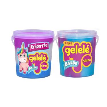 Imagem de Slime Gelele Unicórnio E Color Com 2 Baldes 457G Cada Kit