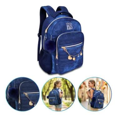 Imagem de Mochila de Costas Jeans Rebecca Bonbon Escolar 17,5 Clio Style 2026