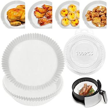 Imagem de 100PCS Liner de Papel Descartável para Air Fryer Forno Antiaderente Pergaminho à Prova Óleo Assado Micro-ondas Liners Descartáveis Fáceis Limpar