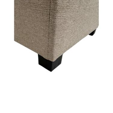 Imagem de Puff Baú Estofado 36 cm Estrutura em MDF Assento Estofado Cor Rosa Claro(Pés em L)