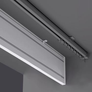 Imagem de Painel decorativo para cortina de mastro de cortina, apenas caixa de sanefa de cortina blackout, placas de cornija para janelas/varanda, caixas de teto de 10,5/14 cm de altura sem trilhos (10,5 cm, 5