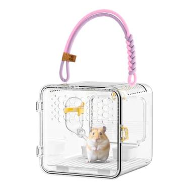 Imagem de Gaiola De Transporte Para Aves,Gaiola Transparente Portátil Respirável Para Papagaios | Transportador Para Esquilos Voadores - Para Periquitos Caturras Canários Hamsters E Passeios Ao Ar Livre