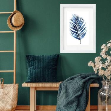 Imagem de Quadro Folha Palmeira Azul - 60X48Cm