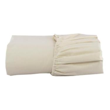 Imagem de Lençol Solteiro Avulso Creme Percal 200 Fios Com Elastico - Bf Confecc