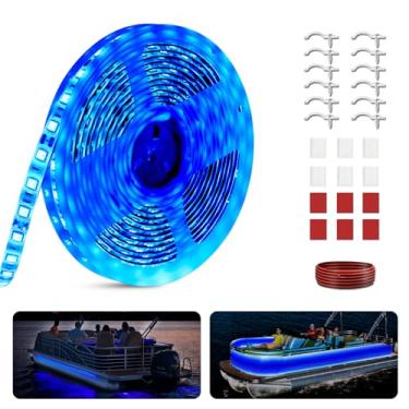 Imagem de JUIOHAKY Fita de luzes LED marítimas de 6 m para pontão, fita de LED de barco 12 V à prova d'água, ideal como sob luzes de canhão, luz de convés, luz interior de barco para caiaque, barco Jon e barcos