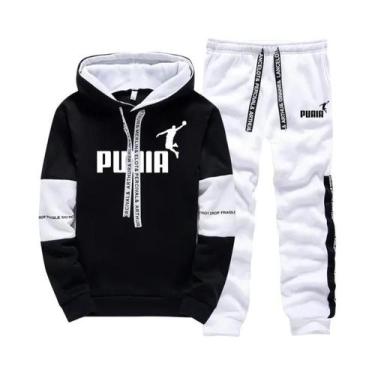 Imagem de Conjunto De Roupa Esportiva Masculina Casual Com Estampa, Moletom Com 