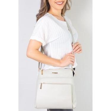 Imagem de Bolsa transversal de couro liso Giselle-Feminino
