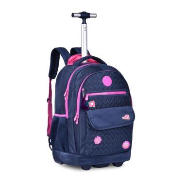 Imagem de Mochila Rodinhas Luluca Bolsa Escolar Azul 33l - Lu24085