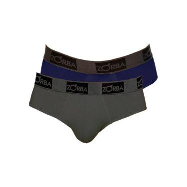 Imagem de Kit com 2 Cuecas Slip Zorba 716 Colorido, Azul marinho, GG