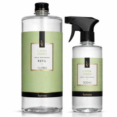 Imagem de Kit Água Perfumada Spray e Refil Via Aroma Para Roupas e Tecidos