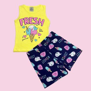 Imagem de Conjunto Infantil Menina Regata e Bermuda Verão Tamanho:8Cor:Estampado