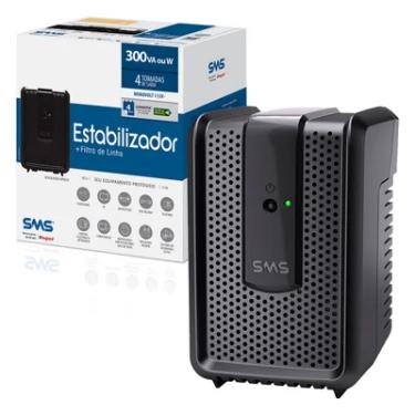 Imagem de Estabilizador Sms Revolution Speedy 300va, Entrada 115/127v, Saída 115v, 4 Tomadas - 16520