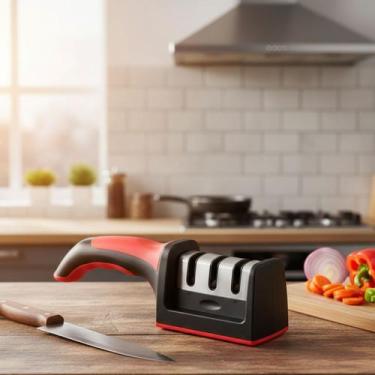 Imagem de Afiador Amolador De Facas 3 Opcoes De Afiar Profissional - MARIA DO LA