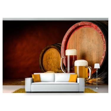 Imagem de Papel De Parede Cerveja Bebida Barril Lupulo 3D Al71