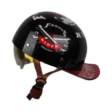 Imagem de Capacete De Motocicleta Vintage Retrô Uchoose, Estilo Boné De Beisebol