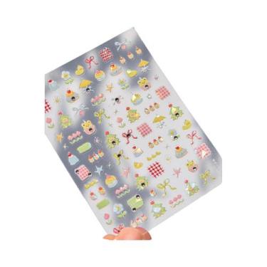 Imagem de Adesivos De Unha De Natal Com Floco De Neve Rosa, Decalques De Unha 5D