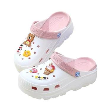 Imagem de Sandálias Femininas De Verão Com Salto Grosso E Solado Perfurado Para 