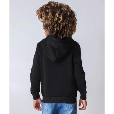 Imagem de Casaco Infantil Moletom Flanelado Capuz Marisa Tam 4 a-50091, 8, Preto