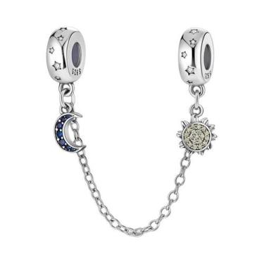 Imagem de Pulseira Feminina De Prata 925 Com Berloques De Café E Corrente De Seg