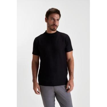 Imagem de Camiseta docthos slim manga curta gola alta premium, 003 preto, P