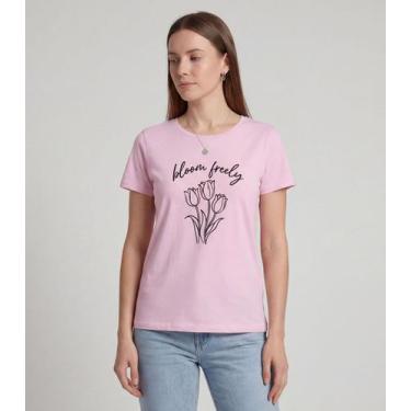 Imagem de Blusa Feminina em Malha Visco Infinita Cor Rosa, G, Rosa