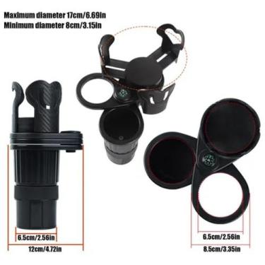 Imagem de Suporte de copo 3 em 1 para carro  expansor ajustável 360 com bússola 