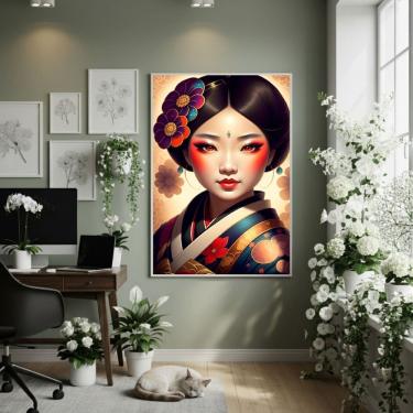 Imagem de Quadro Decor Seda E Âmbar 70x50cm Mold Branca