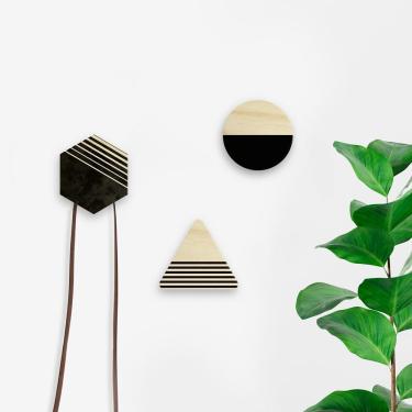 Imagem de Conjunto Com 3 Ganchos De Parede - Minimal Black