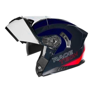 Imagem de Capacete Race Tech Signal Active Branco Azul e Vermelho-Masculino
