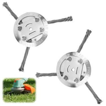 Imagem de Cabeça Aparador Relva em Aço, 15,24cm Inquebrável de Substituição Ferramentas Elétricas para Áreas Exteriores Fáceis de Utilizar para Corta Relva (3 Lâminas)