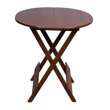 Imagem de Mesa Área de Lazer Dobrável de Madeira 70 Redonda Reforçada Varanda Jardim Piscina Quin...