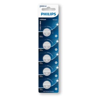 Imagem de Pilha CR2032 3V Philips Bateria Moeda 5 unidades
