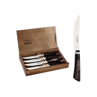 Imagem de Conjunto de Facas Tramontina Pampas Aço Inox e Madeira 4 Peças