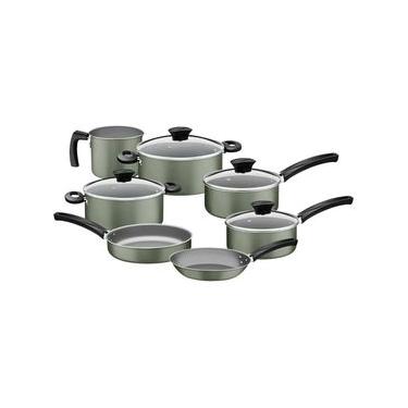 Imagem de Jogo de Panelas Tramontina Michigan em Alumínio Starflon Max 7 Peças Verde Oliva