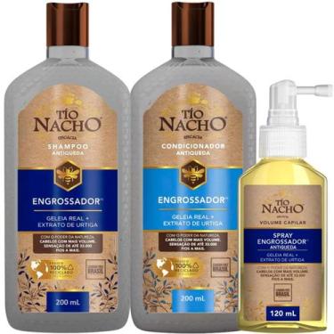 Imagem de Kit Shampoo e Cond. Tio Nacho Engrossador 200ml + Spray
