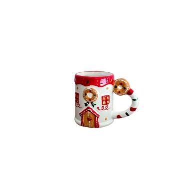 Imagem de Caneca Decorativa de Natal Casa - Biscoito 280ML para Decoração com Desenho em Alto Relevo Branco Tok da Casa