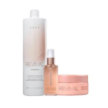 Imagem de Kit Braé Revival - Shampoo 1L + Máscara 200g + Óleo Gorgeous Shine 60m