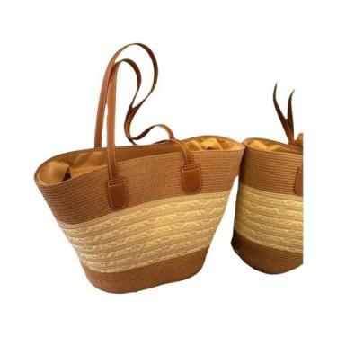 Imagem de Bolsa De Ombro De Palha Grande Para Mulheres, Ideal Para Viagens De Ve
