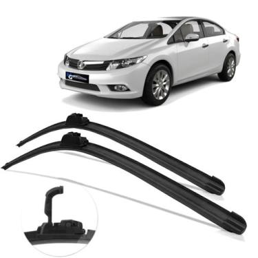 Imagem de Kit Par Dianteiro Palhetas Limpador de Parabrisa Honda Civic 2013 2014